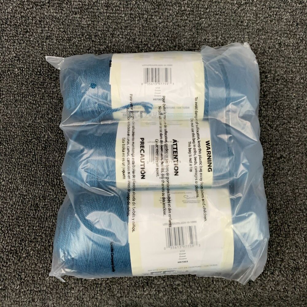 Lot Of 3 Yarnspirations Caron Simply Soft  Ocean 6oz 315Yds 4 Medium - Picture 3 of 5